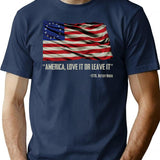 America Love It Or Leave It - Betsy Ross 1776 T-Shirt for Men & Women, T-Shirts Graphic Tee - Navy