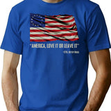 America Love It Or Leave It - Betsy Ross 1776 T-Shirt for Men & Women, T-Shirts Graphic Tee - Blue