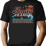 Amity Island Retro Worn Out (Universal Ucs Llc) T-Shirt for Men & Women, T-Shirts Graphic Tee - Black