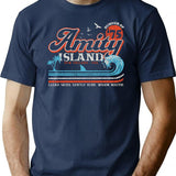 Amity Island Retro Worn Out (Universal Ucs Llc) T-Shirt for Men & Women, T-Shirts Graphic Tee - Navy