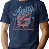 Amity Island Shark 1975 Worn (Universal Ucs Llc) T-Shirt for Men & Women, T-Shirts Graphic Tee - Navy