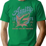 Amity Island Shark 1975 Worn (Universal Ucs Llc) T-Shirt for Men & Women, T-Shirts Graphic Tee - Green