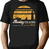 Amity Island Sunset Worn Out (Universal Ucs Llc) T-Shirt for Men & Women, T-Shirts Graphic Tee - Black