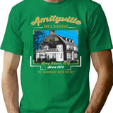 Amityville Bed Breakfast T-Shirt for Men & Women, T-Shirts Graphic Tee - Green