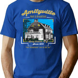 Amityville Bed Breakfast T-Shirt for Men & Women, T-Shirts Graphic Tee - Blue