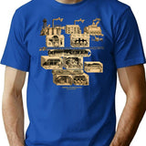 Amnesia A Machine For Pigs Full Map T-Shirt for Men & Women, T-Shirts Graphic Tee - Blue