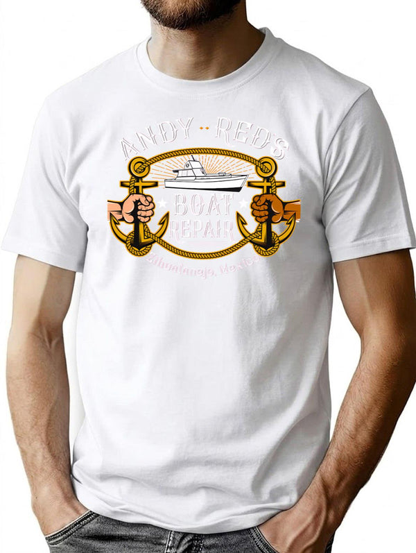 Andy And Red'S Boat Repair Zihuatanejo Mexico Dks T-Shirt for Men & Women, T-Shirts Graphic Tee - White