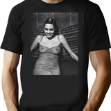 Angelina Sexy Smile T-Shirt for Men & Women, T-Shirts Graphic Tee - Black