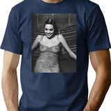 Angelina Sexy Smile T-Shirt for Men & Women, T-Shirts Graphic Tee - Navy