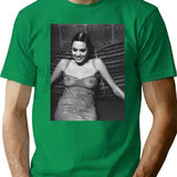 Angelina Sexy Smile T-Shirt for Men & Women, T-Shirts Graphic Tee - Green