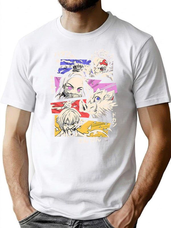 Anime Design T-Shirt for Men & Women, T-Shirts Graphic Tee - White