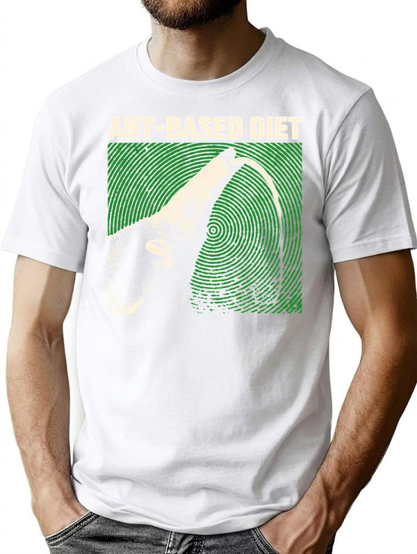 Ant-Based Diet Anteater T-Shirt for Men & Women, T-Shirts Graphic Tee - White