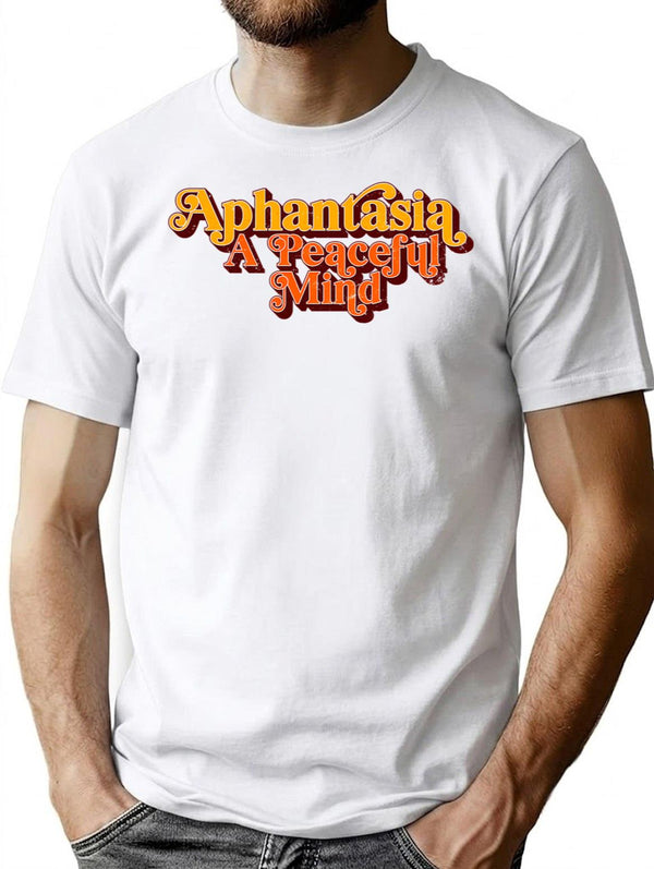 Aphantasia - A Peaceful Mind Retro Vintage Aphantasia T-Shirt for Men & Women, T-Shirts Graphic Tee - White