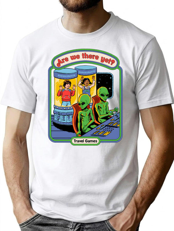 Are We There Yet T-Shirt for Men & Women, T-Shirts Graphic Tee - White