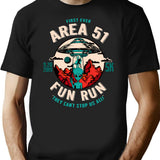 Area 51 Fun Run Best Selling Design Darks T-Shirt for Men & Women, T-Shirts Graphic Tee - Black