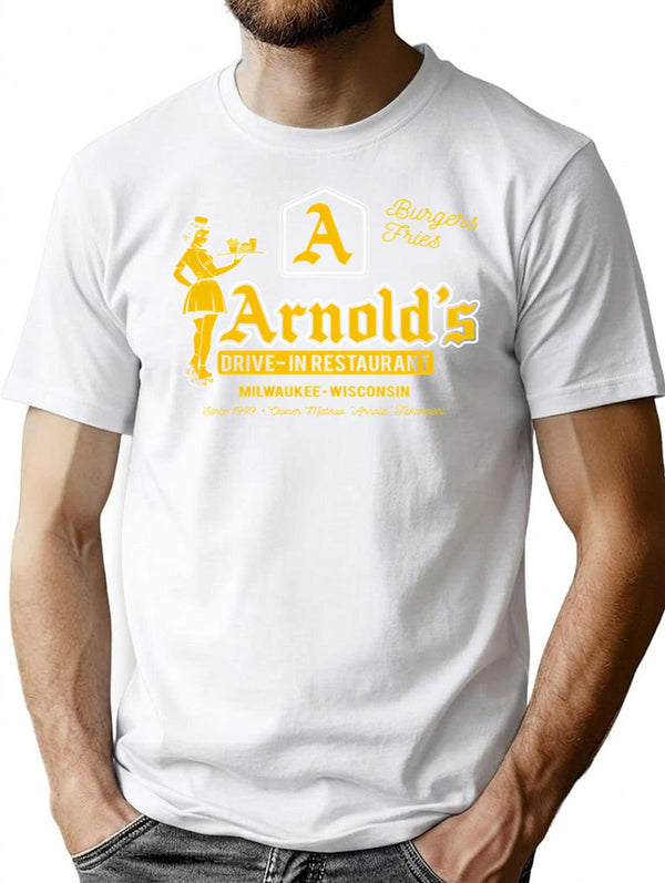 Arnold'S Drive In Restaurant Happy Days T-Shirt for Men & Women, T-Shirts Graphic Tee - White