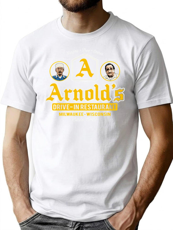 Arnold'S Drive In Restaurant With Owners T-Shirt for Men & Women, T-Shirts Graphic Tee - White