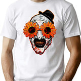Art The Clown Terrifier 2 Sunflower Sunglasses Horror T-Shirt for Men & Women, T-Shirts Graphic Tee - White