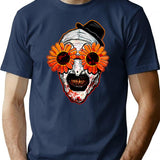 Art The Clown Terrifier 2 Sunflower Sunglasses Horror T-Shirt for Men & Women, T-Shirts Graphic Tee - Navy