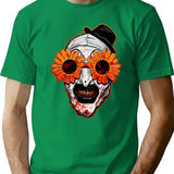 Art The Clown Terrifier 2 Sunflower Sunglasses Horror T-Shirt for Men & Women, T-Shirts Graphic Tee - Green
