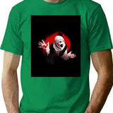Art The Clown The Creepy Waving For You T-Shirt for Men & Women, T-Shirts Graphic Tee - Green
