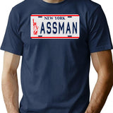 Assman License Plate T-Shirt for Men & Women, T-Shirts Graphic Tee - Navy