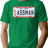 Assman License Plate T-Shirt for Men & Women, T-Shirts Graphic Tee - Green