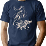 Astronaut Boombox T-Shirt for Men & Women, T-Shirts Graphic Tee - Navy