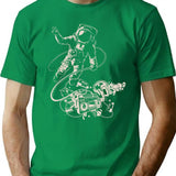 Astronaut Boombox T-Shirt for Men & Women, T-Shirts Graphic Tee - Green