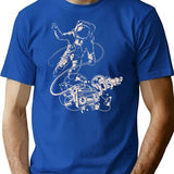 Astronaut Boombox T-Shirt for Men & Women, T-Shirts Graphic Tee - Blue