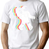 Astronaut Funk Retro Funny T-Shirt for Men & Women, T-Shirts Graphic Tee - White