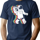 Astronaut Funk Retro Funny T-Shirt for Men & Women, T-Shirts Graphic Tee - Navy