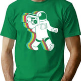 Astronaut Funk Retro Funny T-Shirt for Men & Women, T-Shirts Graphic Tee - Green