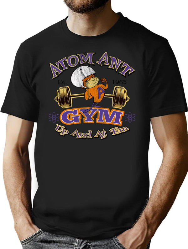 Atomic Ant Gym Worn T-Shirt for Men & Women, T-Shirts Graphic Tee - Black