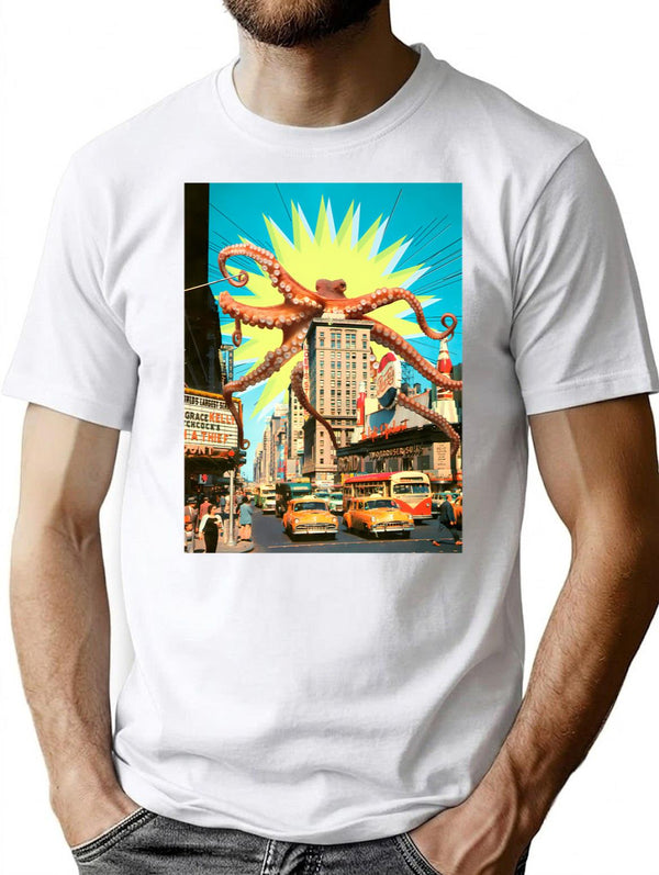 Attack Of The Octopus (In Nyc) T-Shirt for Men & Women, T-Shirts Graphic Tee - White