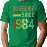 Awesome Since 1984 38 Years Old Birthday Retro T-Shirt T-Shirt for Men & Women, T-Shirts Graphic Tee - Green