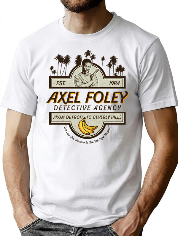 Axel Foley Detective Agency T-Shirt for Men & Women, T-Shirts Graphic Tee - White