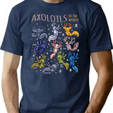Axolotls Of The World Dks T-Shirt for Men & Women, T-Shirts Graphic Tee - Navy