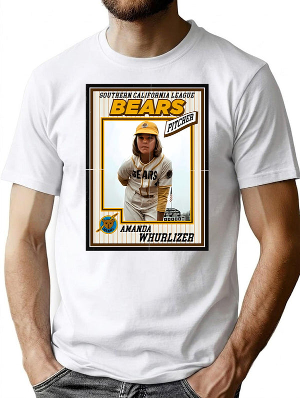 Bad News Bears Baseball Card Amanda Whurlizer T-Shirt for Men & Women, T-Shirts Graphic Tee - White