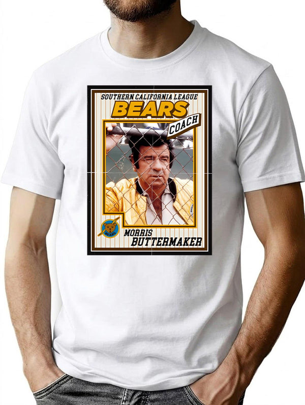Bad News Bears Baseball Card Coach Buttermaker T-Shirt for Men & Women, T-Shirts Graphic Tee - White
