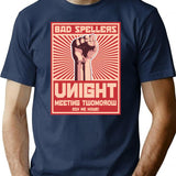 Bad Spellers Unight Propaganda Poster T-Shirt for Men & Women, T-Shirts Graphic Tee - Navy