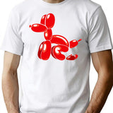 Balloon Doggie Poop T-Shirt for Men & Women, T-Shirts Graphic Tee - White