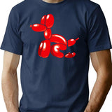 Balloon Doggie Poop T-Shirt for Men & Women, T-Shirts Graphic Tee - Navy