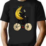 Banana Riding Bike Banana Cycling T-Shirt for Men & Women, T-Shirts Graphic Tee - Black