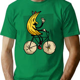 Banana Riding Bike Banana Cycling T-Shirt for Men & Women, T-Shirts Graphic Tee - Green