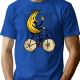 Banana Riding Bike Banana Cycling T-Shirt for Men & Women, T-Shirts Graphic Tee - Blue