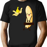 Banana Strip T-Shirt for Men & Women, T-Shirts Graphic Tee - Black