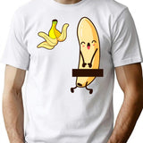 Banana Strip T-Shirt for Men & Women, T-Shirts Graphic Tee - White