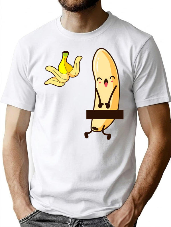 Banana Strip T-Shirt for Men & Women, T-Shirts Graphic Tee - White