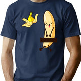 Banana Strip T-Shirt for Men & Women, T-Shirts Graphic Tee - Navy